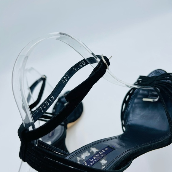 Ralph Lauren Purple Label Black Sparkle Multi Strap Open Toe heels - Picture 7 of 10